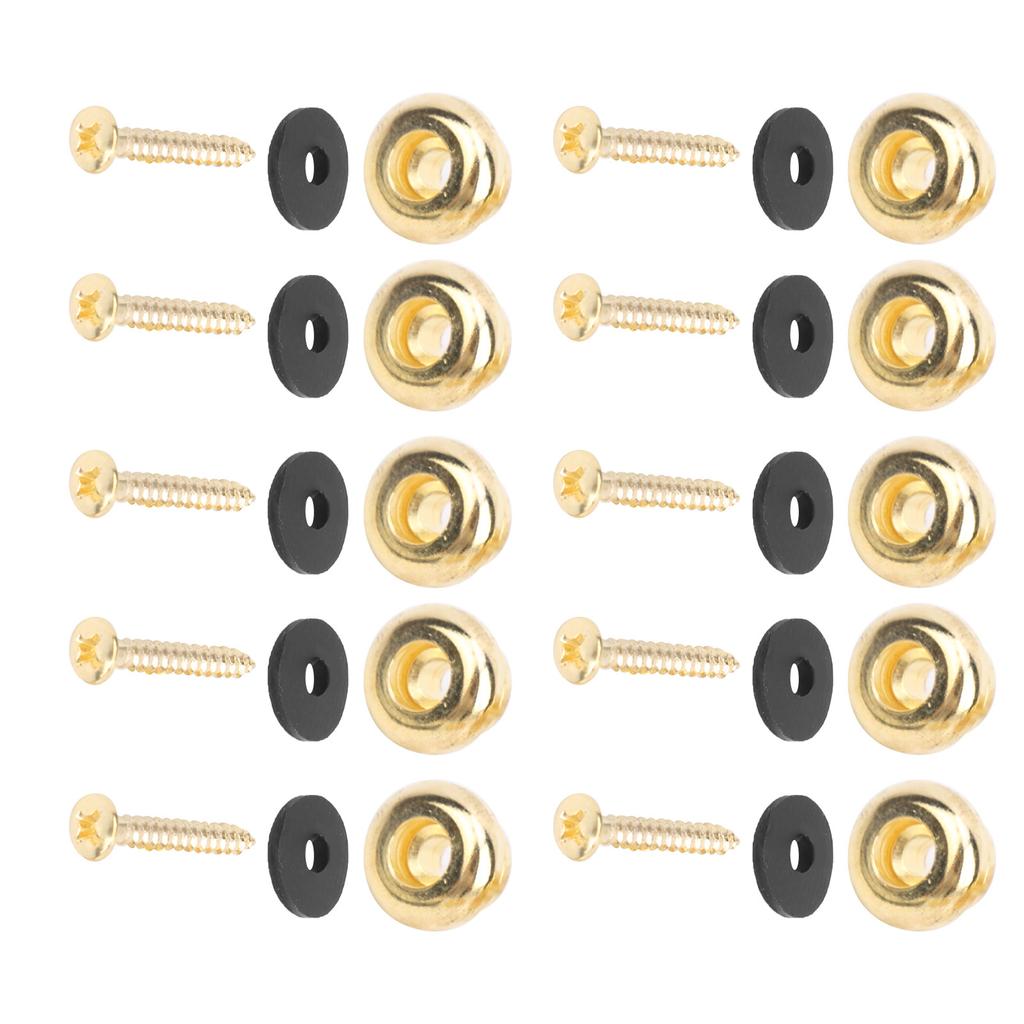 5-delat Gitarrbandslås Ändstift för Bas Ukulele Musikinstrument Periferiutrustning Svart