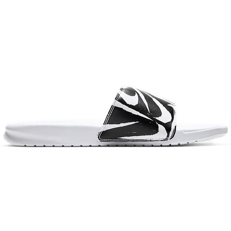 Nike Benassi JDI Print Slide 'White Black Swoosh' Men's 631261-106