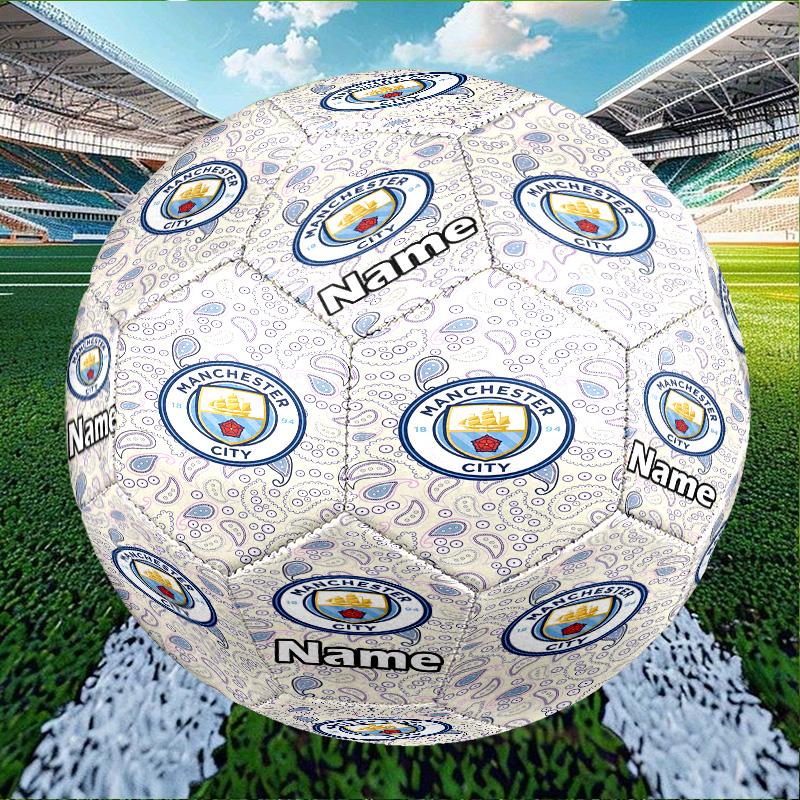 Individueller Name Personalisierter Manchester City FC-A Druck Größe 5 Fußball Training & Spiel Fußball, für Team, Kicken, Geschenk für Fußball-Enthusiasten
