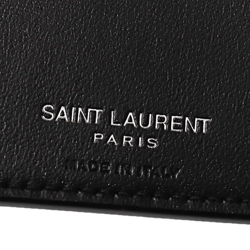 Saint Laurent Paris Tiny Cassandra Bifold Wallet, Black, Men's, 607727 1JB0E 1000 [Parallel Import]