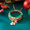 Christmas Santa Claus Deer Braided Bracelet Tree Snowflake Crystal Imitation Pearl Soft Clay Bead Bangles For Women Men Jewelry