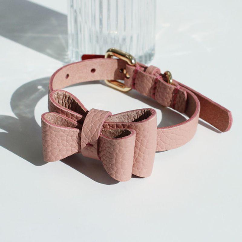 MAISON DE MIU Soft Ribbon Collar M_Rose Pink