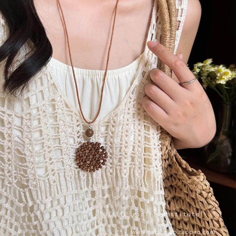 Bohemian Ceramic Necklace: Vintage Ethnic Long Sweater Chain & Zen Choker