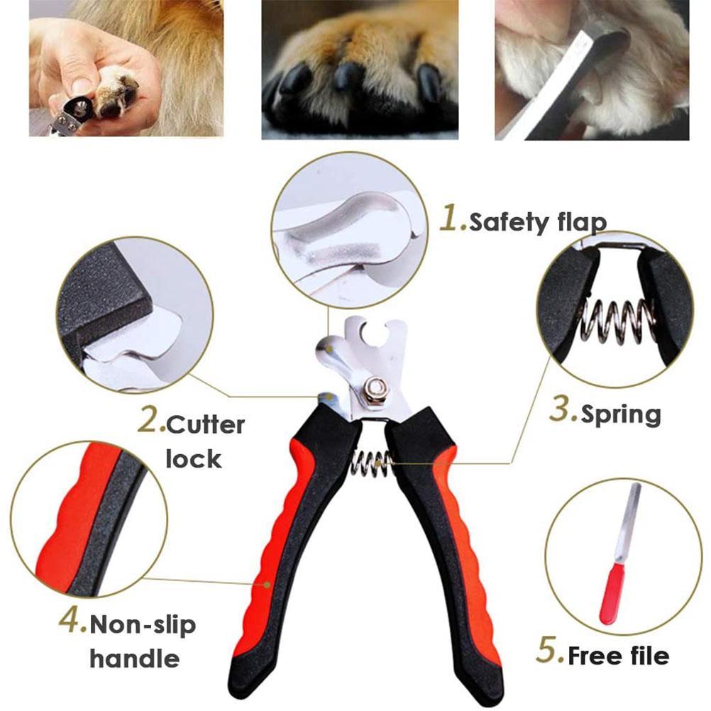Tiernagelschere mit Feile Tiernagelschneider mit Verriegelung Krallenschere Set für Hund Katze