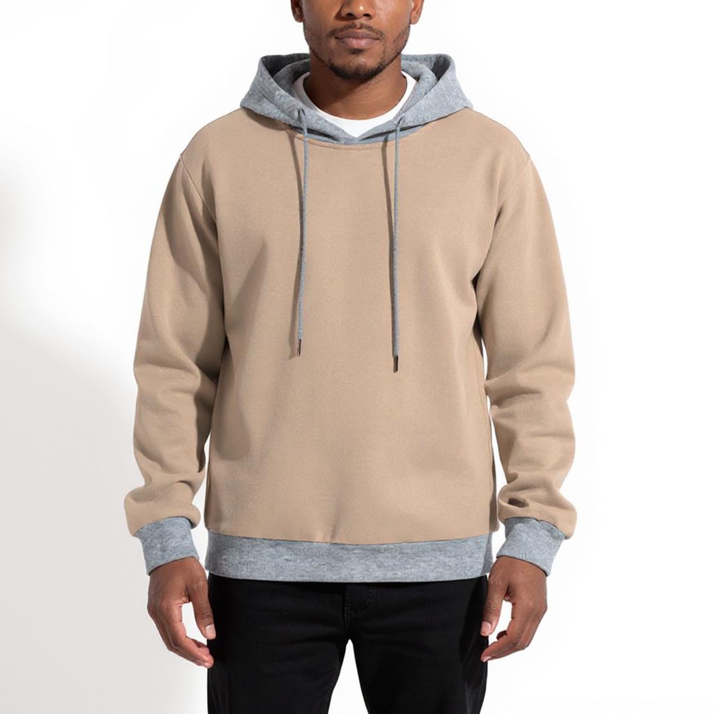 Men's Hooded Sweatshirt, Contrasting Color Sweatshirt, Sports   Casual Jacket