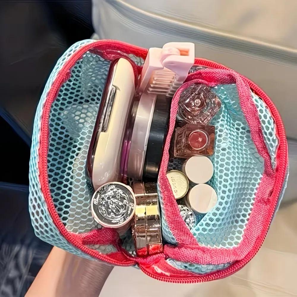 Mesh Makeup Bag Mesh Cosmetic Bags Beach Bag Travel Toiletry Pouch Mini Cute Makeup Cosmetic Travel Toiletry Purse Bag Traveling