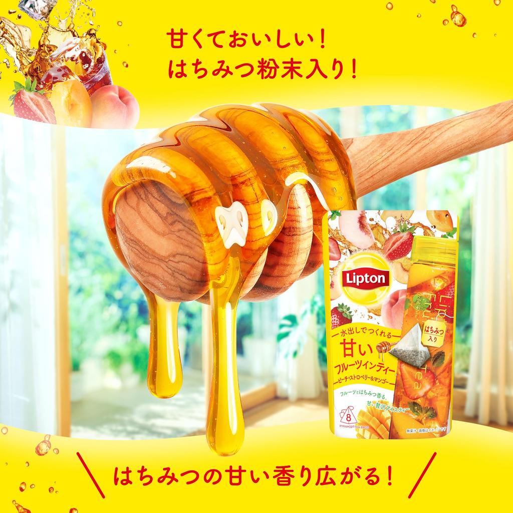 Lipton Fruit in Tea Peach, Strawberry & Mango Tea Bags, 30 Tea Bags