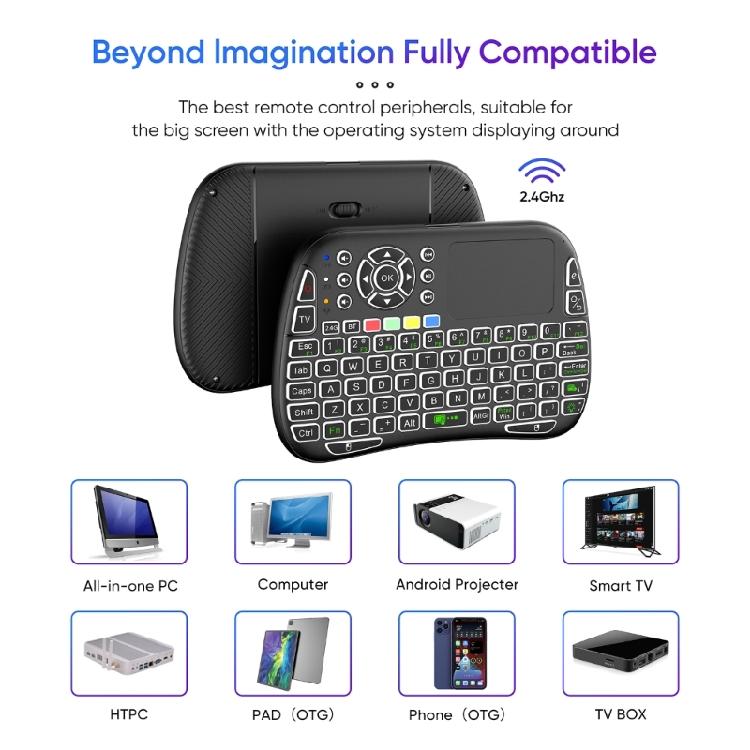 2.4GHz Mini Wireless Keyboard w/ Touchpad,Keyboard,LED Backlit,Portable Keyboard