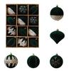 12Pcs Glitter Christmas Baubles Ornament Plastic Flocked Ball Gift Box  New Year