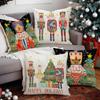 New Cartoon Character Christmas Pillowcase Linen Print Pillowcase Festive Room Sofa Decoration Cushion Cover