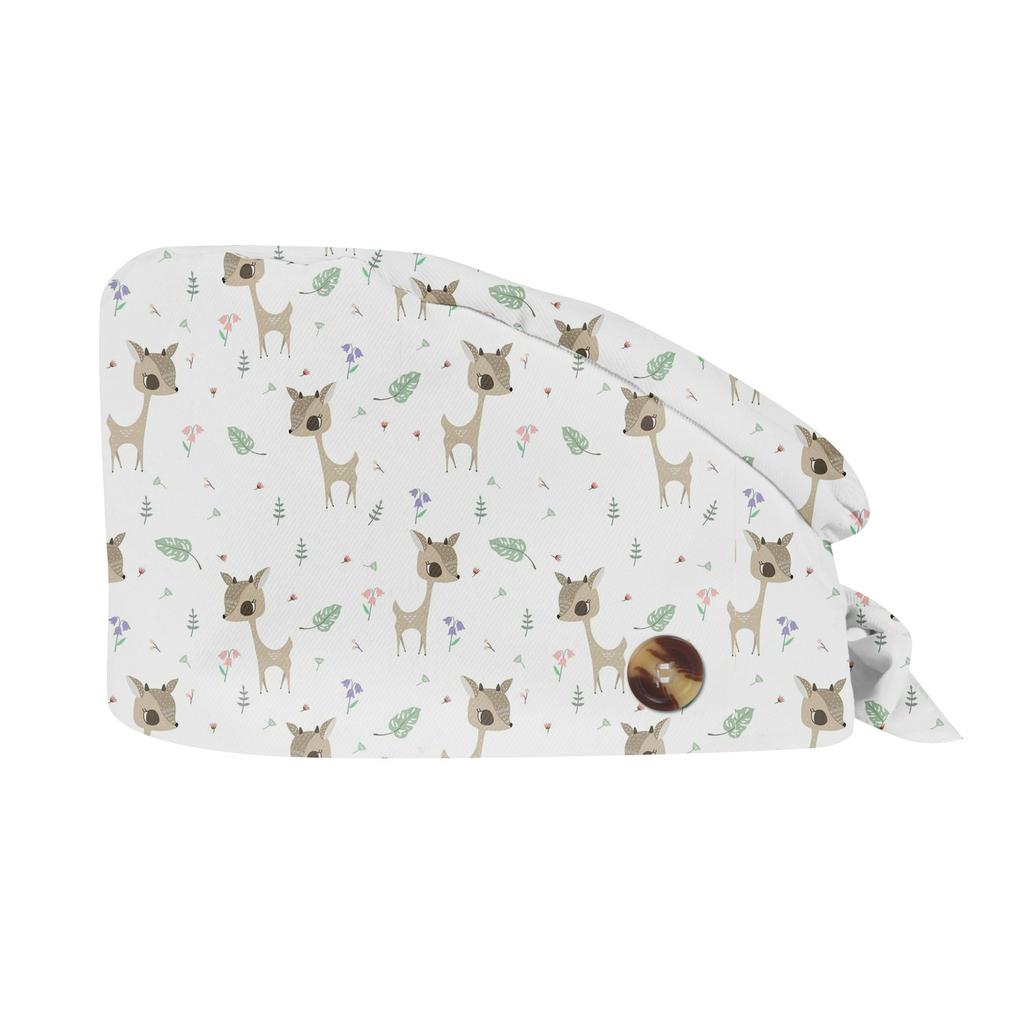 Neue niedliche Cartoon-bedruckte OP-Haube für Krankenschwestern Damen Tierklinik Chirurg Zahnarzt Schönheitssalon Koch Arbeitsatmungsaktive OP-Haube