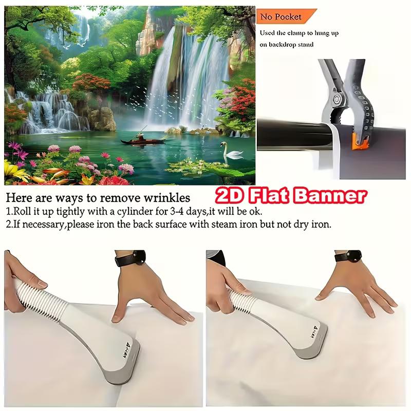 2D Waterfall Landscape Background Cloth for Video Studio