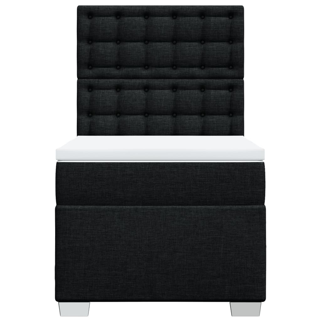 Vidaxl Continental Bed With Mattress, Black, Fabric, 90X200 Cm