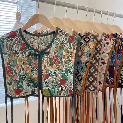 Vests Women Embroidery Lace Up Chic Vintage All Match Casual Korean Fashion Summer Classic Prevalent Waistcoat Harajuku Delicate