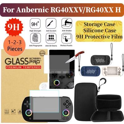 Pour Anbernic RG40XX H Console de Jeu Vidéo Étui de Transport & Ensemble Protecteur d'Écran Sac de Rangement à Coque Dure Accessoires de Jeu RG40XXV
