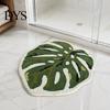 Quick Dry Bathroom Carpet Croissant Bath Mat, Non-slip Absorbent Soft Rug, Decorative Cheese Monstera Kitchen Mat Leaf Machine Washable Area