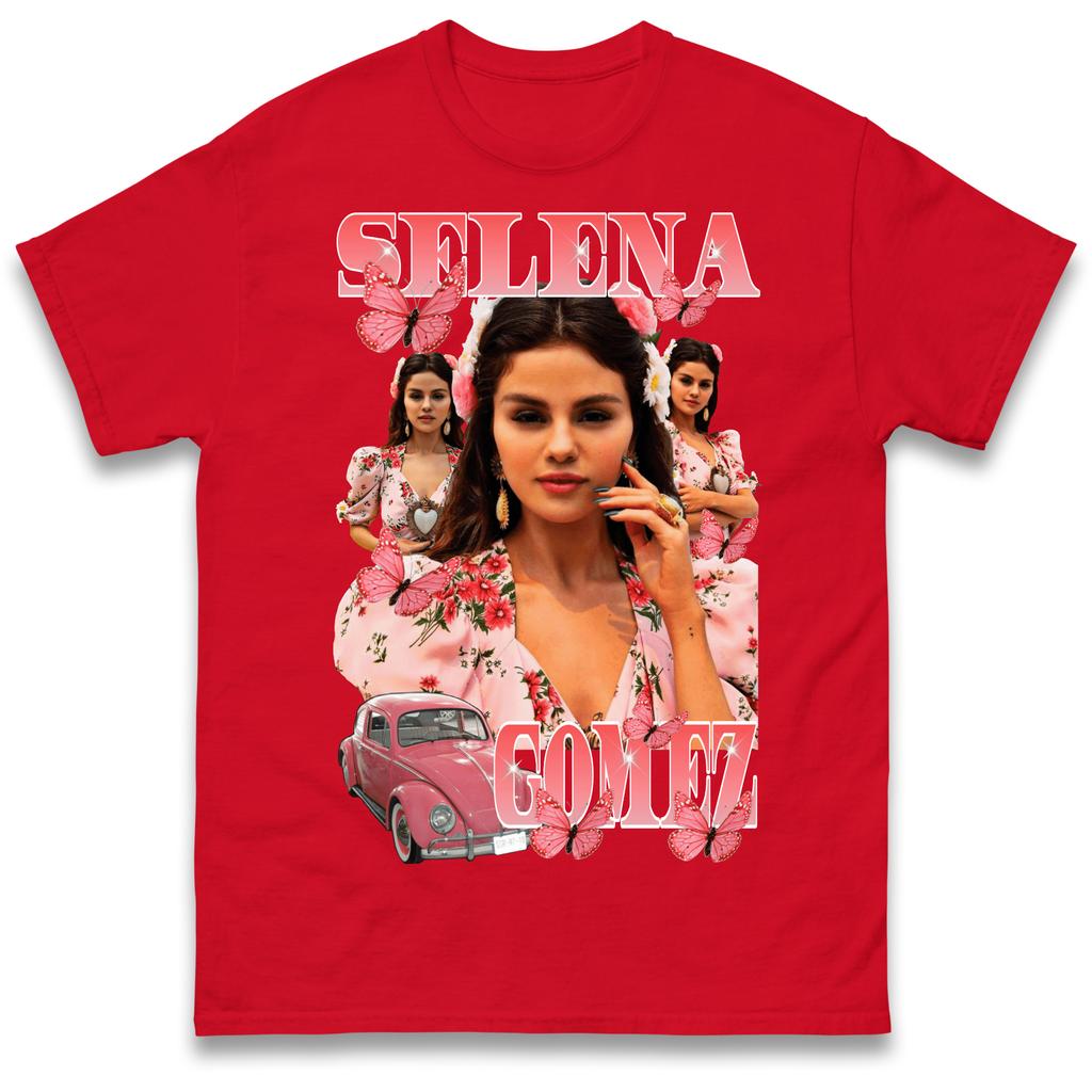 Selena Gomez Butterfly Collage Graphic Tshirt Unisex Unisex Retro 90s Bootleg Fan Casual Short Sleeve Cotton Tops
