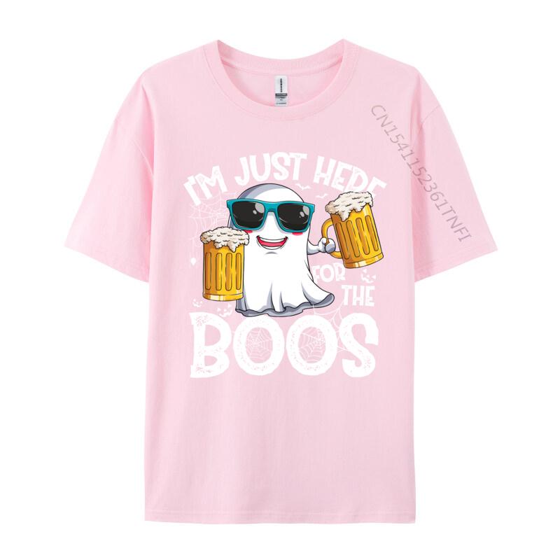 I Im Just Here For The Boos Funny Halloween Ghost Personalized Autumn Pure Cotton Tops & Tees Crazy T Shirts