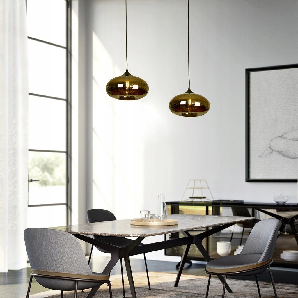 Hanging Ceiling Lamp for Living Room Dining Room Glass Shade
