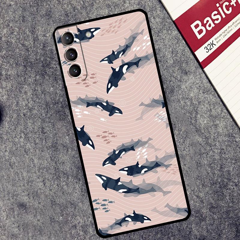 Orcas Killer Whales Case For Samsung Galaxy S24 S22 S23 Ultra Note 20 S9 S10 Note 10 Plus S20 FE S21 FE Cover
