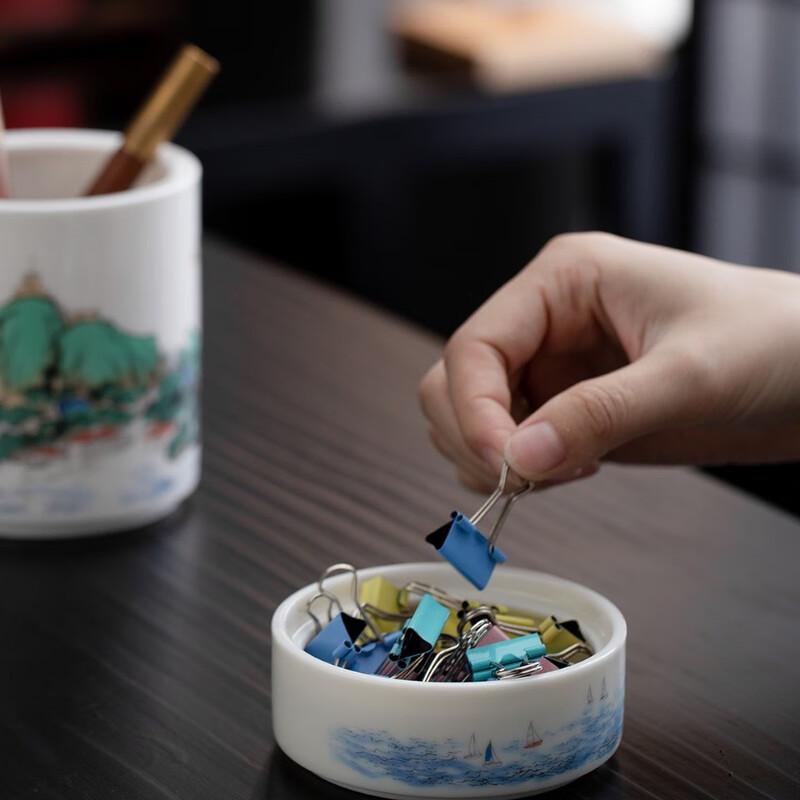 Xiamen City View Ceramic Pen Holder & Storage Jar