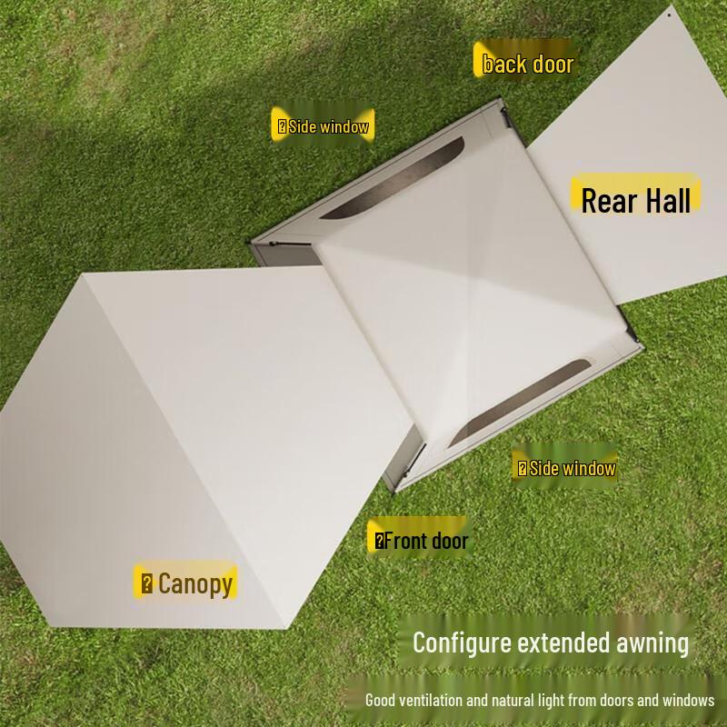 Portable Outdoor Camping Tent with Canopy & Large Window