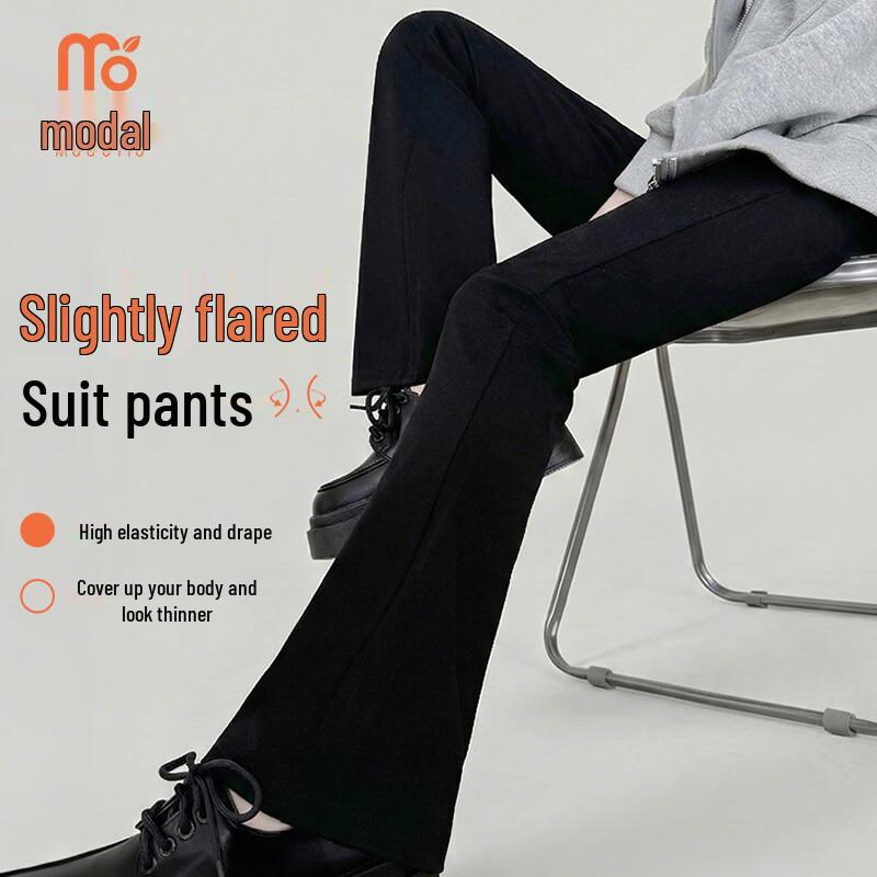Women s High-Waist Micro-Flare Modal Casual Pants L