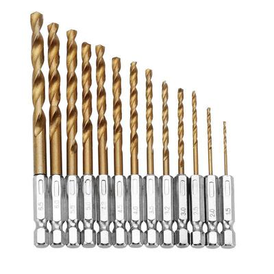 13pcs Tool Hexagonal Handle Twist Drill 1.5-6.5mm Accessories HSS Drill Bits Set