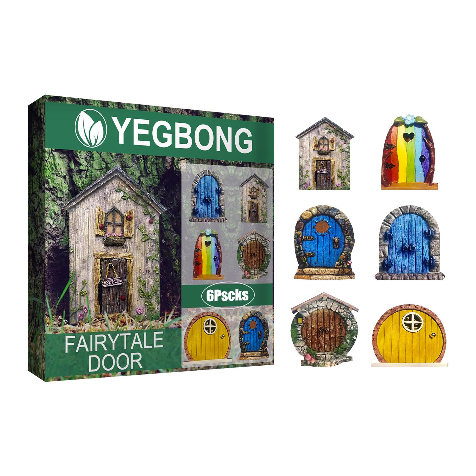 

Miniature Fairy Doors for Trees Wooden Garden Decorations Whimsical Fairy Garden Accessories Outdoor Yard Art Gift for Kids Deco