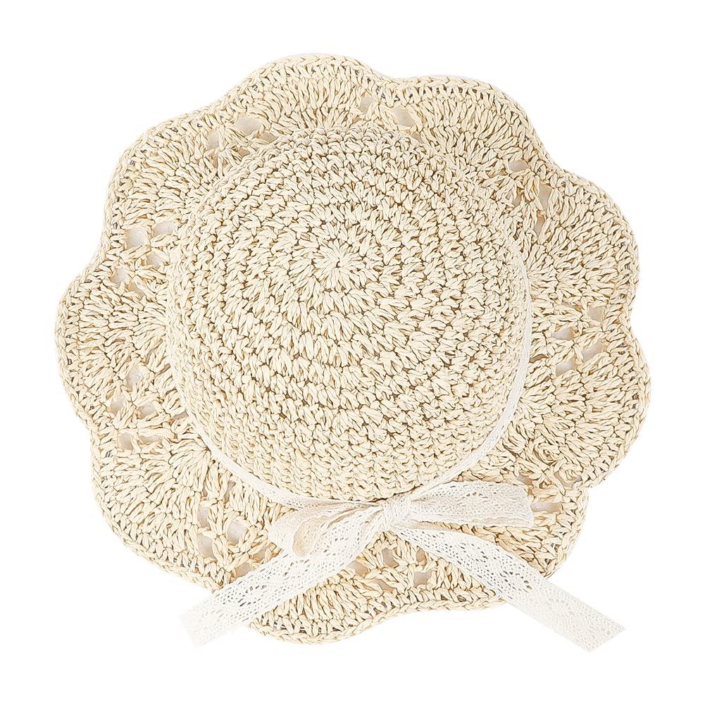 Straw Hat for Wide Brim Straw for Girls Years Summer with Sun UV Protection Blackout Farm Going Beach Beige [LONTG] Kids, Hat, Hat, 0-3 Old, Hat,