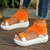 Fashion Platform Women Sandals Designer Open Toe Weave Mid Heels Casual Shoes 2025 New Trend Summer Slingback Walking Zapatillas Femme