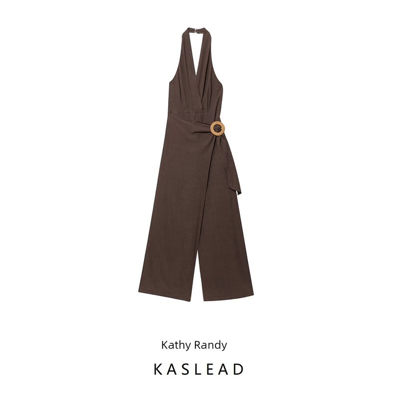 Kaslead New Women Clothes Western Style Neck Collar Blended Long Jumpsuit 3343730 700