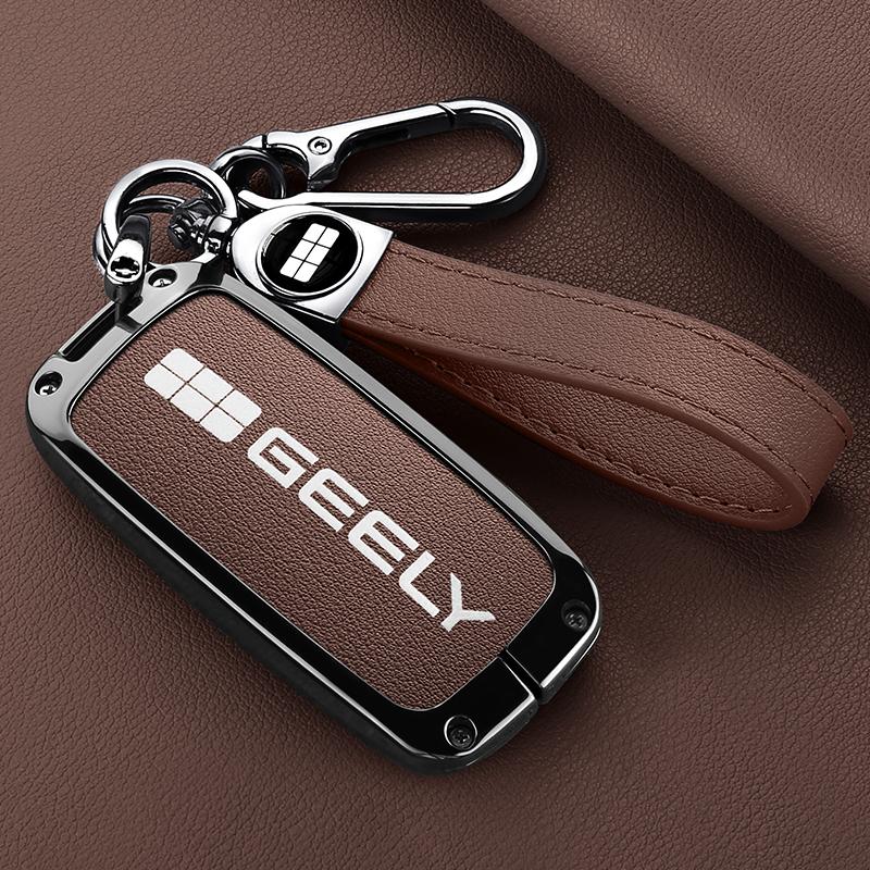 NEW Zinc Alloy Protection Shell For Geely EX5 Galaxy Starship 7 EM-i L7 Model E8 E5 Car Smart Remote Key Case Cover Accessory