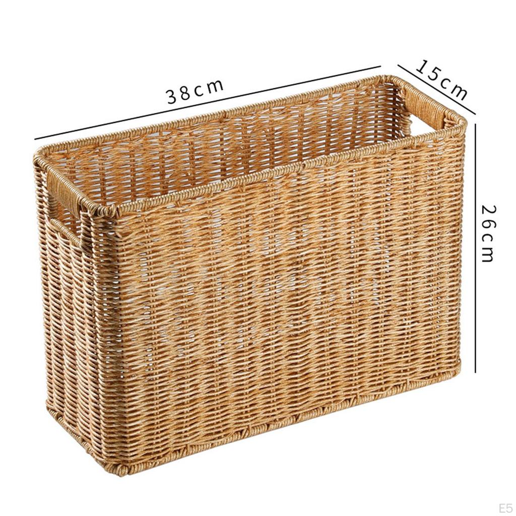 Hand- Basket Decorative Shelves Organizing Rectangle Sundries Storage Bins Finishing for