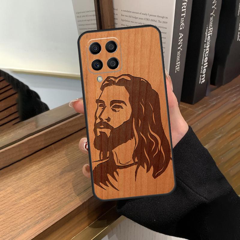 Buddha Jesus Guadalupe Wood Case For Samsung Galaxy M56 M06 M16 M36 M52 M32 M12 M54 M34 M14 M35 M55 M15 M11 M31 M13 M53
