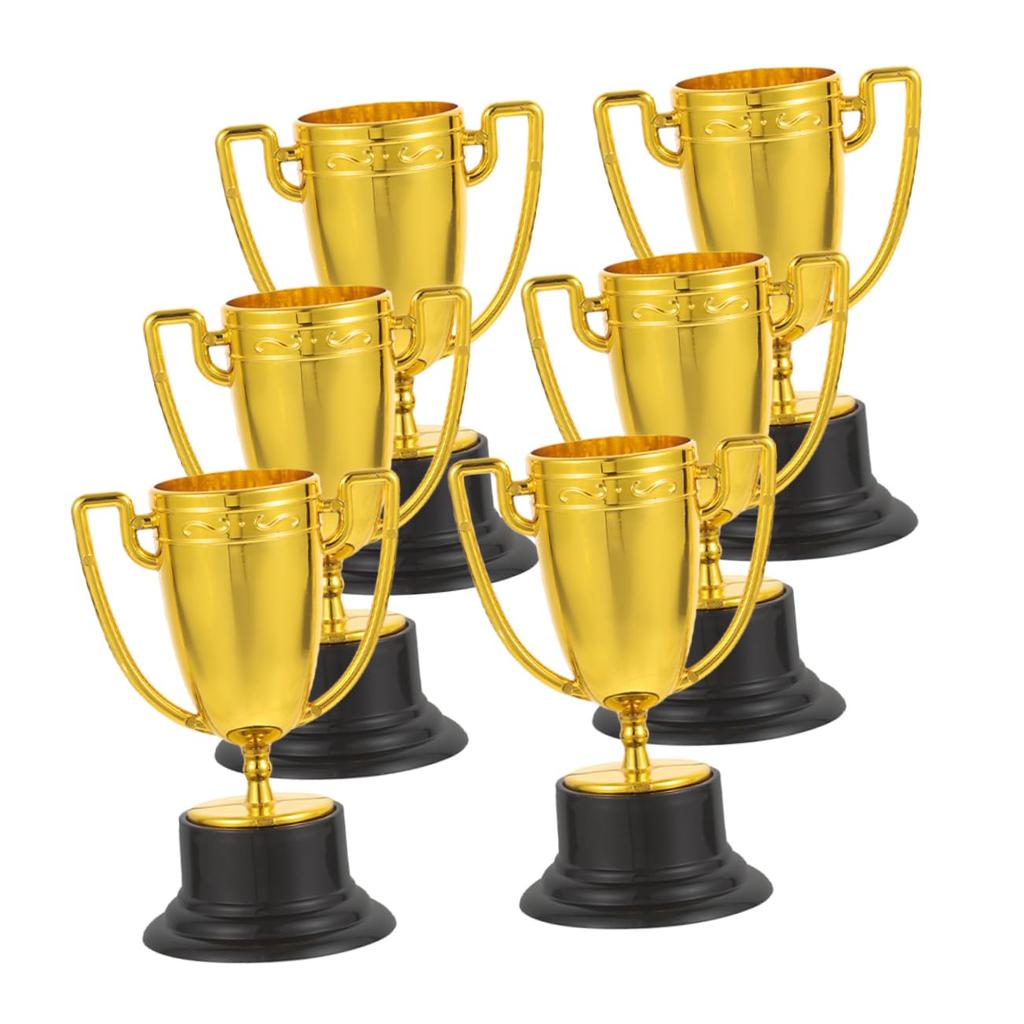 SUPVOX Set of 6 Mini Trophy Cups for Kids Plastic