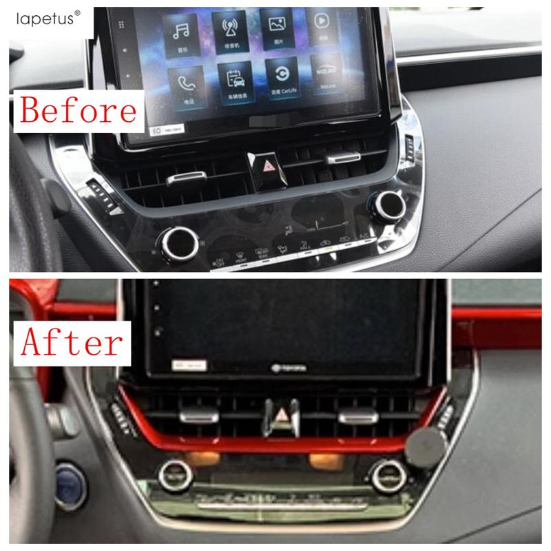 Car Navigation Panel Strip Middle Air AC Vent Outlet Cover Trim For Toyota Corolla E210  - 2025 ABS Red Accessories Interior