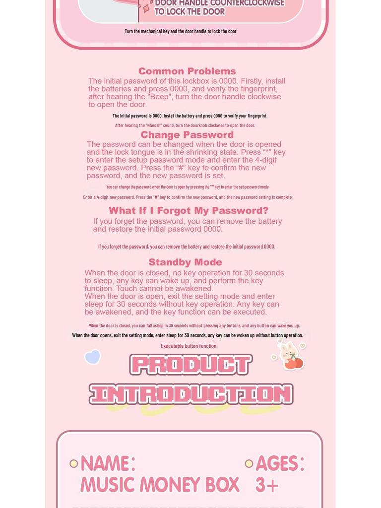 Large Multifunctional Children's Piggy Bank: Rechargeable Password Safe and Mini Savings Box Toy