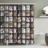 Unframed Cat Memes Shower Curtain Funny Pet Lover Gift Bathroom Decor Washable Waterproof Home Decor Unique Artistic Pattern Nov