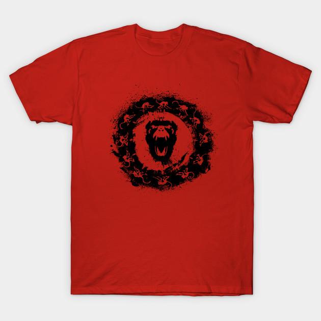 

Men Black Print T-shirt 12 Monkeys: Graffiti (Black) No-Cut Transfer Paper Print Cotton Tshirt 2XL червоний