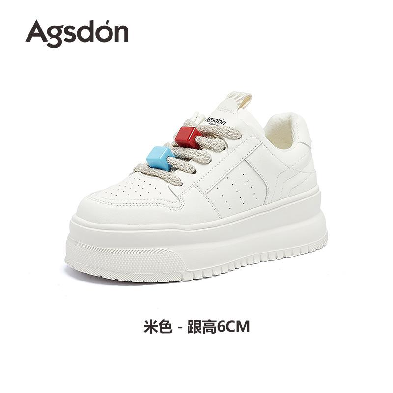 Augustine small white shoes women's 2025 spring new muffin platform sports board shoes high-end sports and leisure shoes