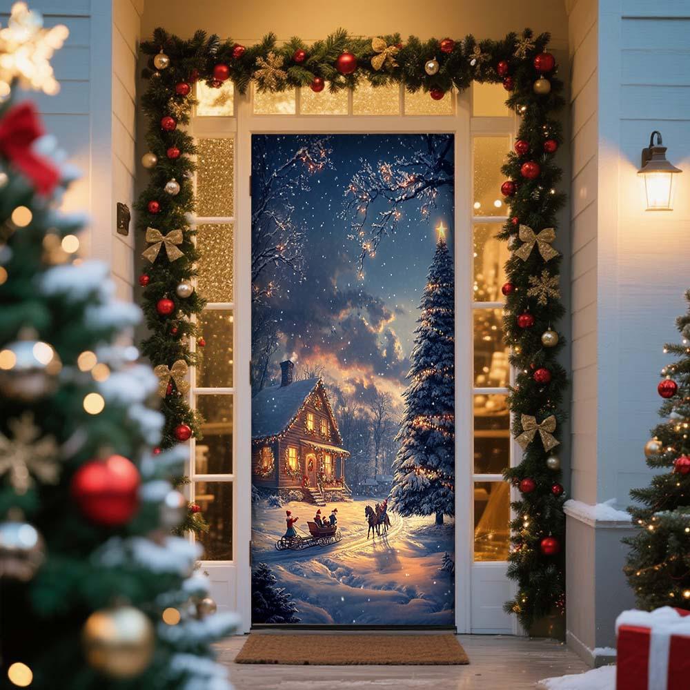 Cross-border Christmas Decoration: Santa Claus Door Banner for European & American Outdoor Parties