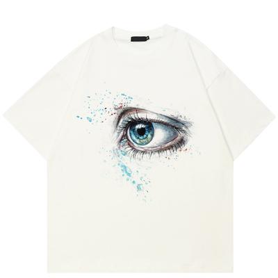Streetwear Deep Eye Graphic T-Shirt Cotton Tshirt Unisex Tops Tees Oversized Summer Short Sleeves T Shirt