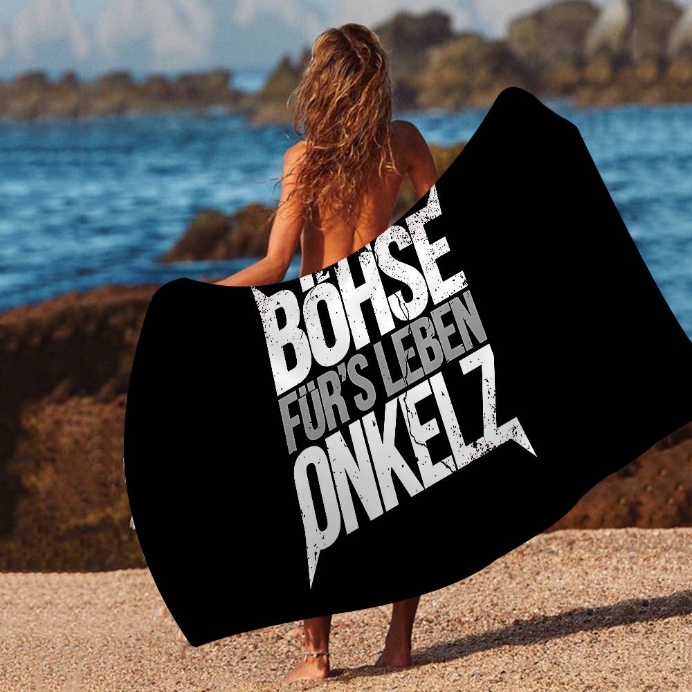 G-Germany B-Bohse O-Onkelz Bath Towel Microfiber Soft Water Absorbing Breathable For Girl Kids Decorative Cartoon Beach Towel