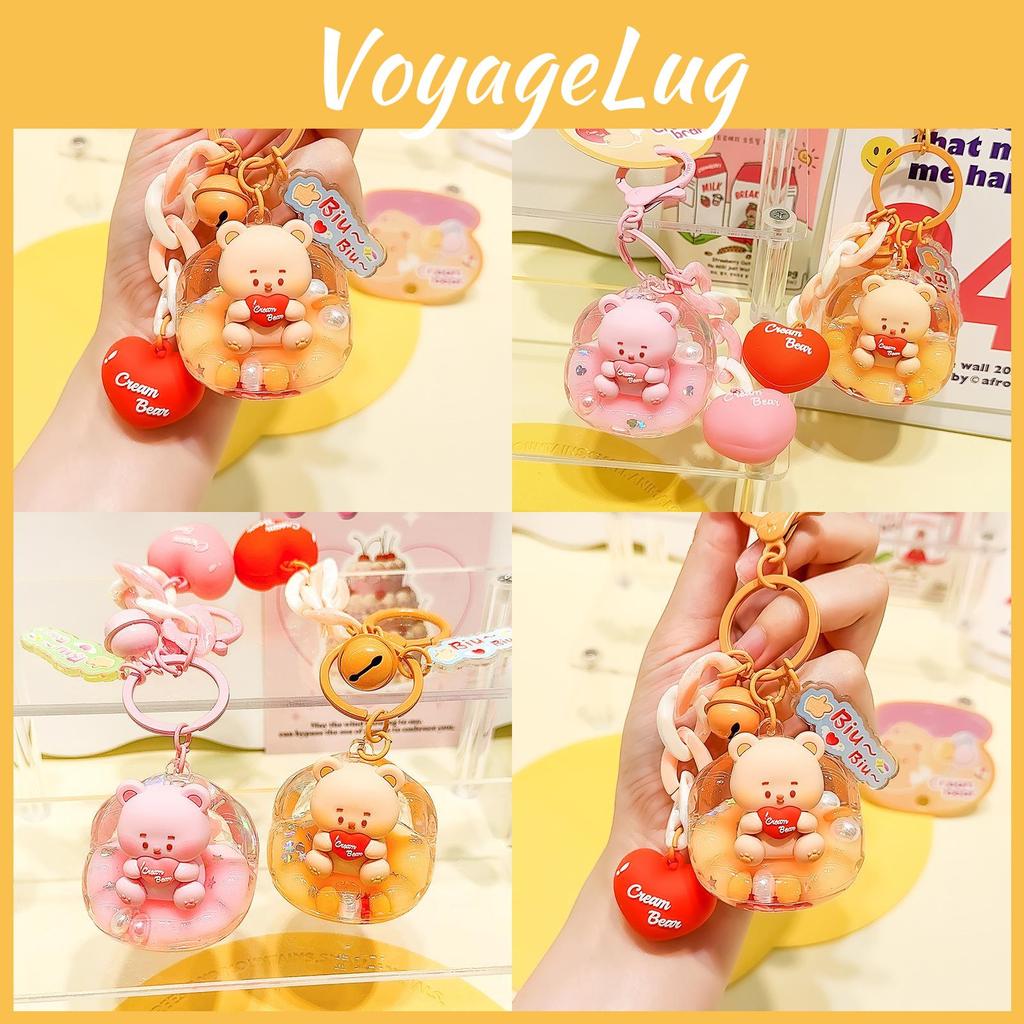 Adorable And Fun Cream Bear Sofa Keyring Colorful Acrylic Keychain For Gifts