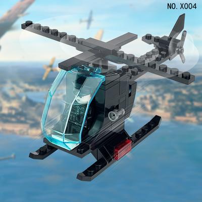 X004 Mini Aereo Elicottero Particelle Piccole Serie Polizia Cittadina Blocchi da Costruzione Giocattoli per Bambini