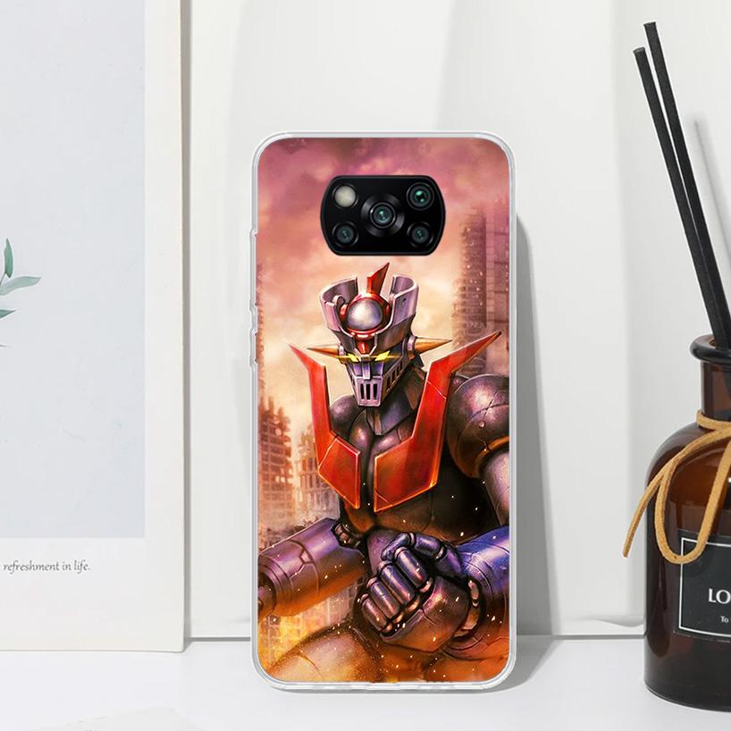 M-Mazinger Z Anime Phone Case For Xiaomi Poco X7 X6 X5 M7 M8 Pro F7 Ultra Redmi 15C 15 13C 13 12C 12 10 10C 10A Art Fundas Poco