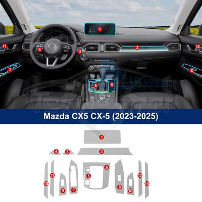 For Mazda CX 5 -2025 Car Interior TPU Protector Anti-scratch Film Auto Protective Transparent Anti-tear Stickers Accessories