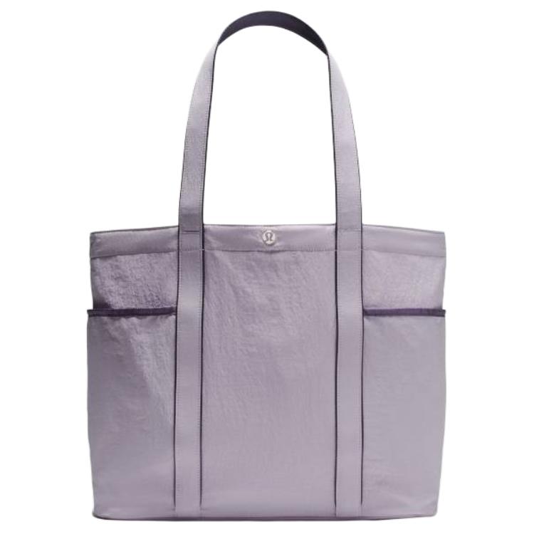 

Lululemon Daily 20L Logo Snap Closure Recycled Nylon Tote Bag Unisex Tote Bags Light-Purple Cloud-Purple LU9BSDS-073461 Light Purple & Mist Purple