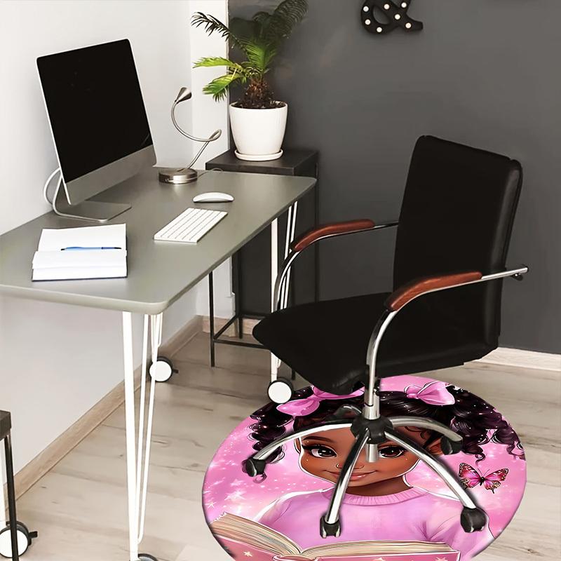 

1 шт. Круглый ковер для девочки, Книжный, Нескользящий пол, Офис, семья, спальня, Ковер для большой площади, Ковер для помещений, Прочный полиэстер H0368 80cm by 80cm